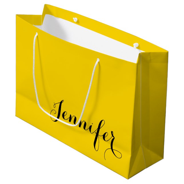 Personalized Elegant Name Printed Large Gift Bag (Framsidan Vinklad)