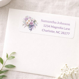 Personalized Elegant Purple Return Address  Returadress Etikett