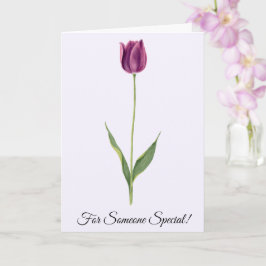 Personalized Elegant Purple Tulip Kort