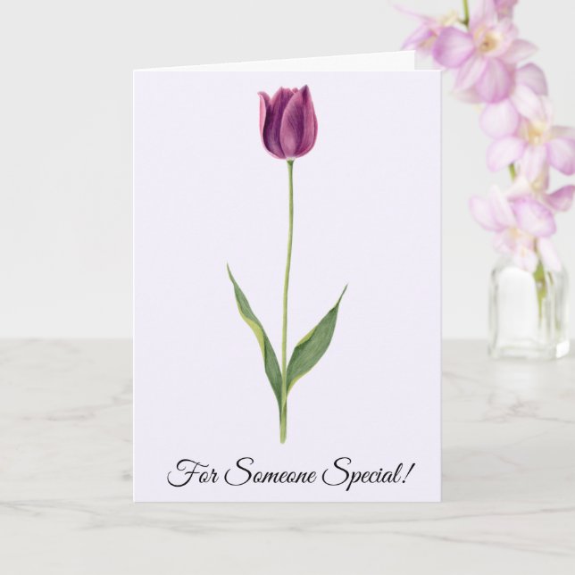 Personalized Elegant Purple Tulip Kort (Orkide)