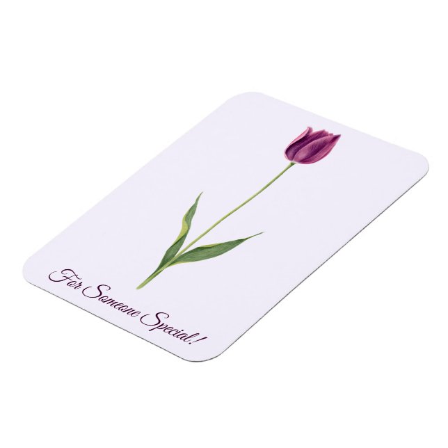 Personalized Elegant Purple Tulip Magnet (Vänstra Sidan)