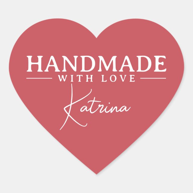 Personalized Elegant Red Hjärtformat Klistermärke (Framsida)