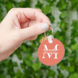 Personalized Elegant Terracotta Monogram and Name Nyckelring<br><div class="desc">Personalized Elegant Monogram and Name Gifts featuring personalized monogram in classic serif font style with box of name in the middle of monogram.</div>