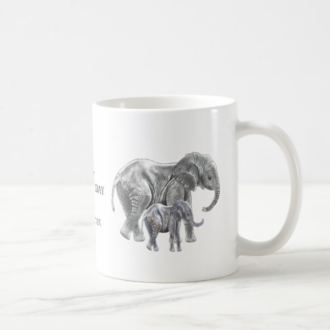 Personalized elephant mother's day kaffemugg (Höger)