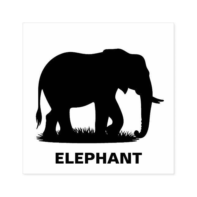Personalized Elephant Silhouette Stämpel (Tryck)