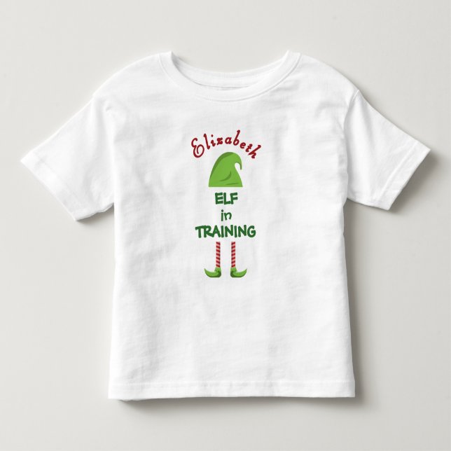 Personalized Elf in Training  T Shirt (Framsida)