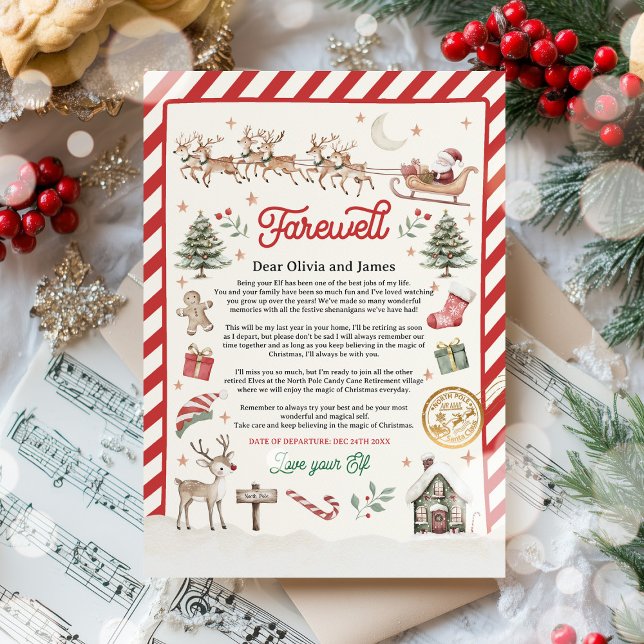 Personalized Elf Retirement Letter Goodbye Elf Inbjudningar (Skapare uppladdad)
