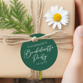 Personalized Emerald Green Bachelorette Party Gåvor Etiketter