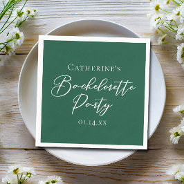 Personalized Emerald Green Bachelorette Party Pappersservett