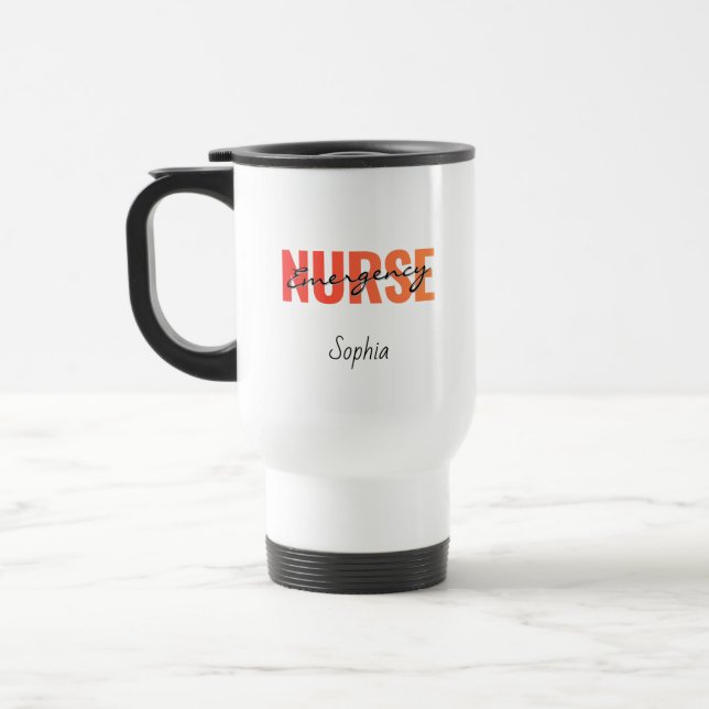 Personalized Emergency Nurse Bold Typography Resemugg (Vänster)
