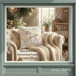 Personalized Enchanted Forest Nursery Pillow Kudde