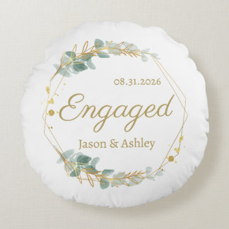 Personalized Engagement Gift Keepsake Rund Kudde