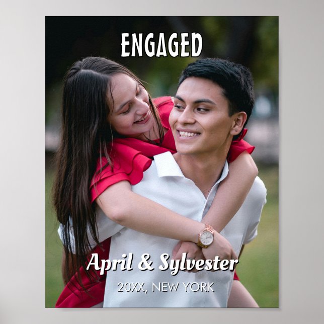 Personalized Engagement Photo  Poster (Framsidan)