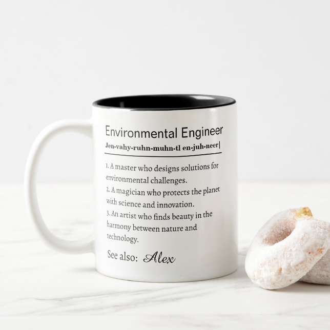 Personalized Environmental Engineer Definition Två-Tonad Mugg (Med munk)