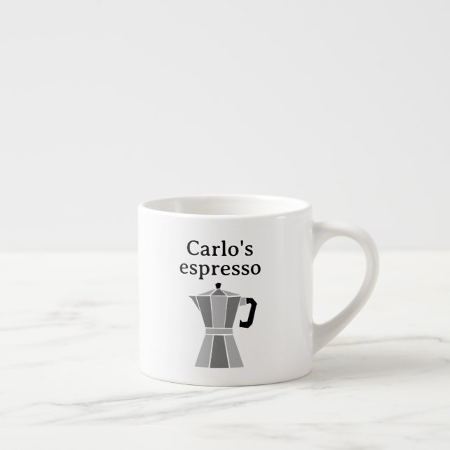 Personalized espresso cup with moka pot design espressomugg (Höger)