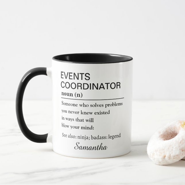 Personalized Events Coordinator Definition Mugg (Med munk)