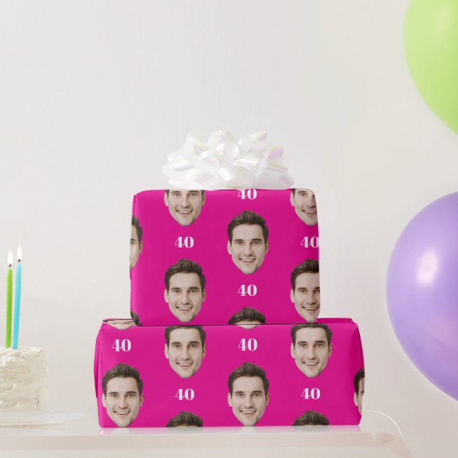 Personalized Face 10th 20th 30th 40 Birthday Party Presentpapper (Festgåvor)