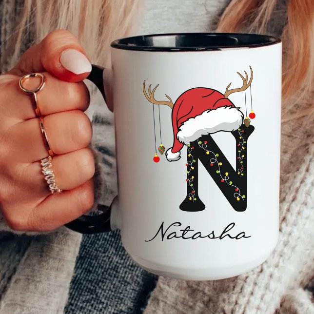 Personalized Family Christmas Mug for Coworkers Mugg (Christmas alphabet mug, family Christmas mug, monogram Christmas mug, personalized Christmas mug,)