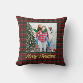 Personalized Family Christmas Stylish Photo Kudde