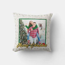 Personalized Family Christmas Stylish Photo Kudde