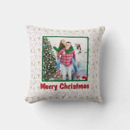 Personalized Family Christmas Stylish Photo Kudde