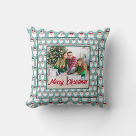 Personalized Family Christmas Stylish Photo Kudde