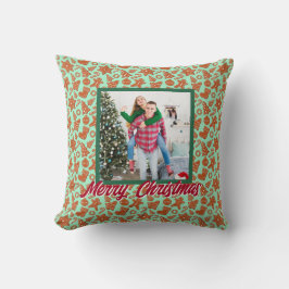 Personalized Family Christmas Stylish Photo Kudde