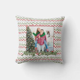 Personalized Family Christmas Stylish Photo Kudde