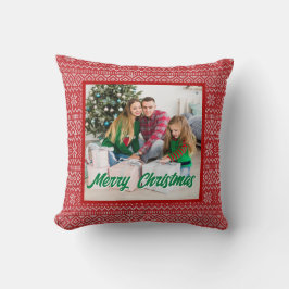 Personalized Family Christmas Stylish Photo Kudde
