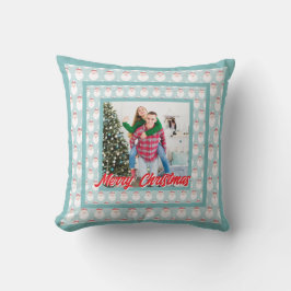 Personalized Family Christmas Stylish Photo Kudde
