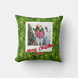 Personalized Family Christmas Stylish Photo Kudde