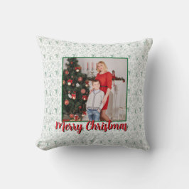 Personalized Family Christmas Stylish Photo Kudde