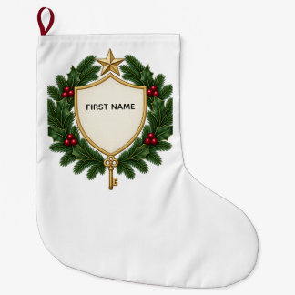 Personalized Family Crest Christmas Stocking Stor Julstrumpa