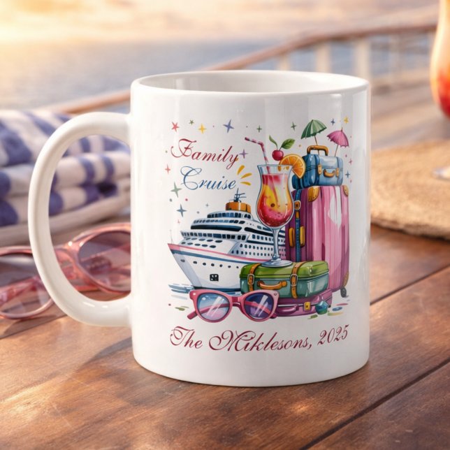 Personalized Family Cruise Name Year Kaffemugg (Skapare uppladdad)