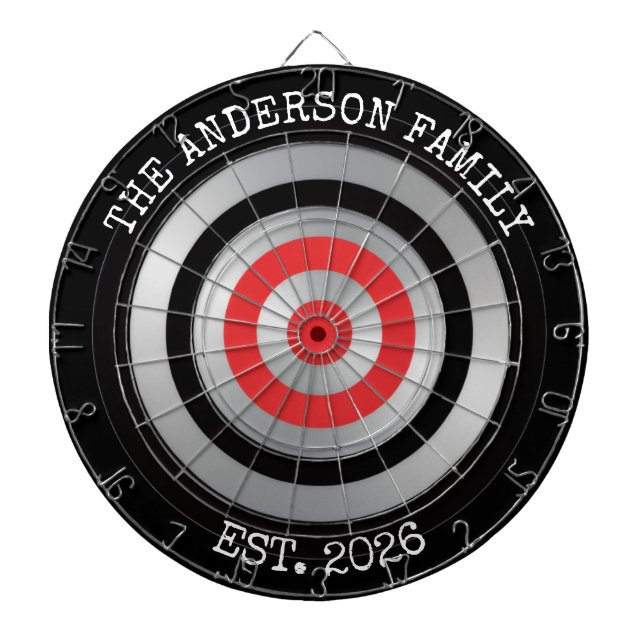 Personalized Family Dartboard Wall Art Sign Darttavla (Framsidan)