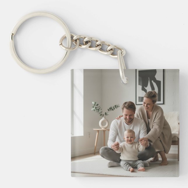 Personalized Family Double Sided Two Photo Keychai (Framsidan)