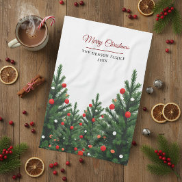 Personalized Family Name Christmas Tree Kökshandduk
