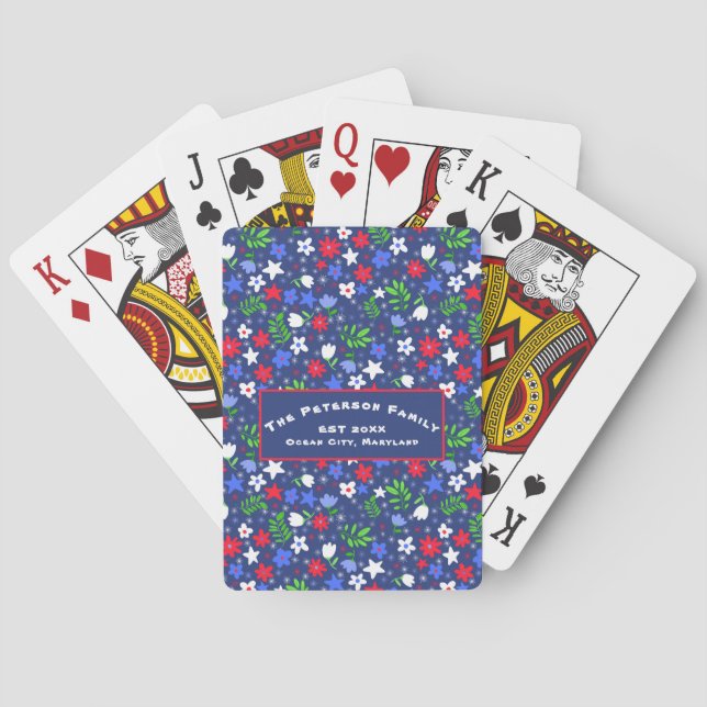 Personalized Family Name Classic Playing Cards Casinokort (Baksidan)