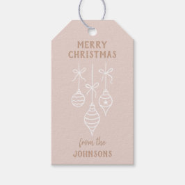 Personalized Family Name Merry Christmas Bauble Presentetikett