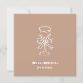 Personalized Family Name Merry Christmas Drink Kort
