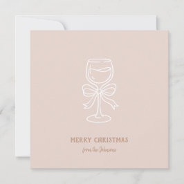 Personalized Family Name Merry Christmas Drink Kort