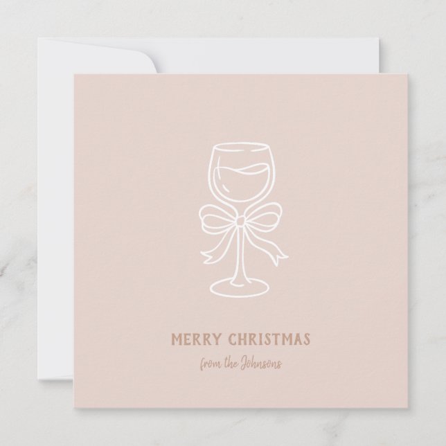 Personalized Family Name Merry Christmas Drink Kort (Framsida)
