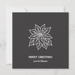 Personalized Family Name Merry Christmas Flower Kort