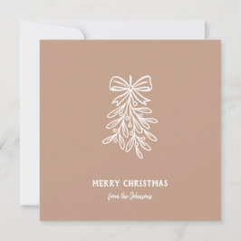 Personalized Family Name Merry Christmas Mistletoe Kort