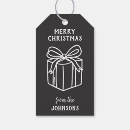Personalized Family Name Merry Christmas Present Presentetikett
