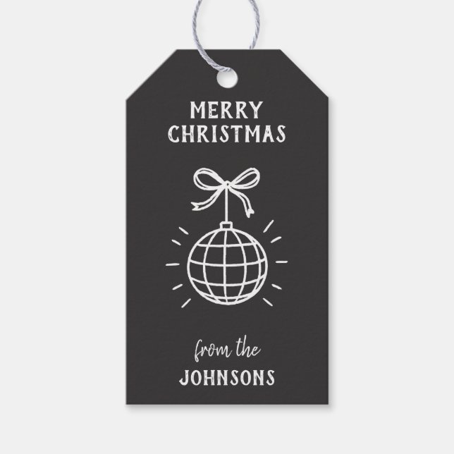 Personalized Family Name Merry Christmas Presentetikett (Framsidan)