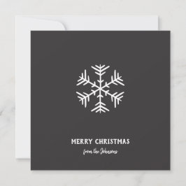Personalized Family Name Merry Christmas Snowflake Kort