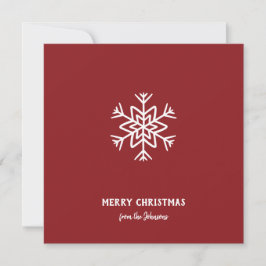 Personalized Family Name Merry Christmas Snowflake Kort