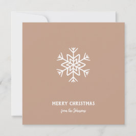 Personalized Family Name Merry Christmas Snowflake Kort
