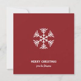 Personalized Family Name Merry Christmas Snowflake Kort